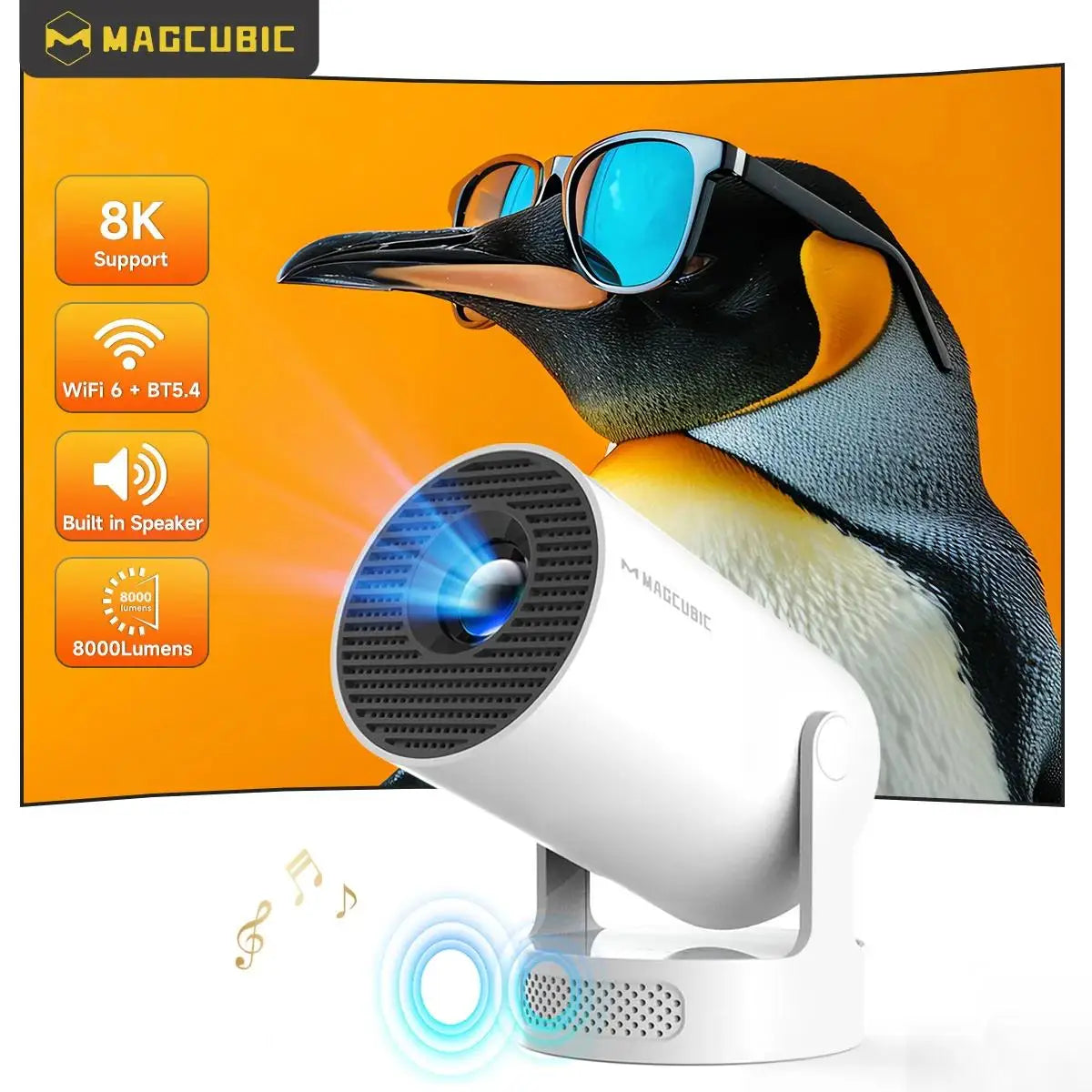 Projector HY300 PRO 8K Android 14 Dual Wifi6 290ANSI Allwinner H726 BT5.4 1080P 1280*720P Home Cinema Outdoor Projetor