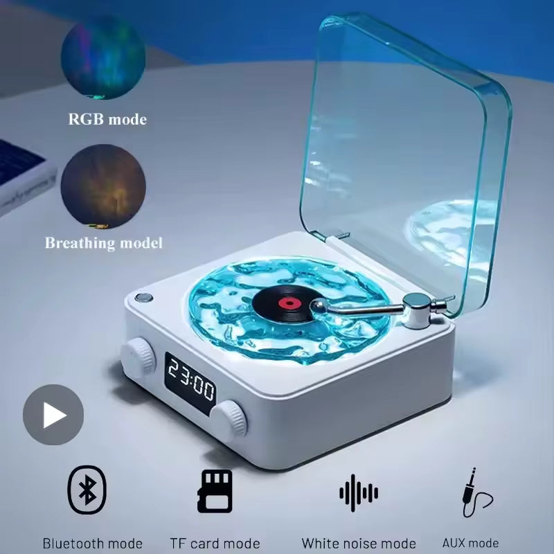 Mini Retro White Noise Bluetooth Speaker Portable Vintage Sleep Aid Bluetooth Speaker Subwoofer with RGB Light Support TF Card